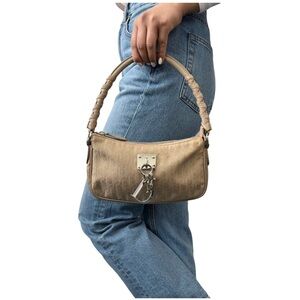 Christian Dior Vintage Trotter Monogram Logo Charm Pochette Mini Bag Rank AB